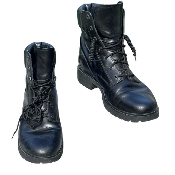 Timberland Women’s 6” Combat Boots 9 Jayne Leather W/ Lug Sole Padded Collar - Picture 3 of 7